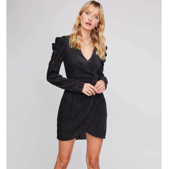 NWT ASTR Stroke of Midnight Wrap Dress - Picture 2 of 10